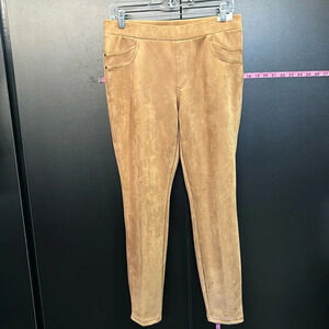 Zac & Rachel Suede look/feel dressy pants, elastic waist, faux front pockets,- M